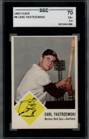 1963 Fleer #8 Carl Yastrzemski - SGC 70EX+ 5.5