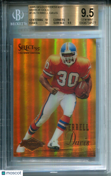 1995 Select Certified Mirror Gold Terrell Davis #126 BGS 9.5