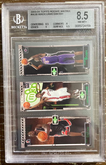 2003 Topps Matrix Dwyane Wade Lebron James Chris Bosh BGS 8.5