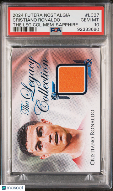 2024 Futera Nostalgia The Legacy Collection Memorabilia Cristiano Ronaldo #LC27 Sapphire PSA 10