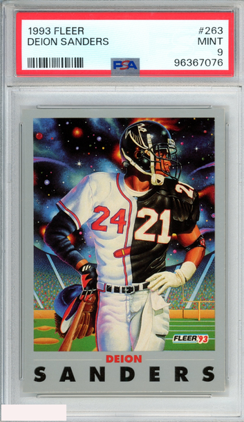 1993 FLEER DEION SANDERS #263 ATLANTA FALCONS HOF PSA 9 MINT