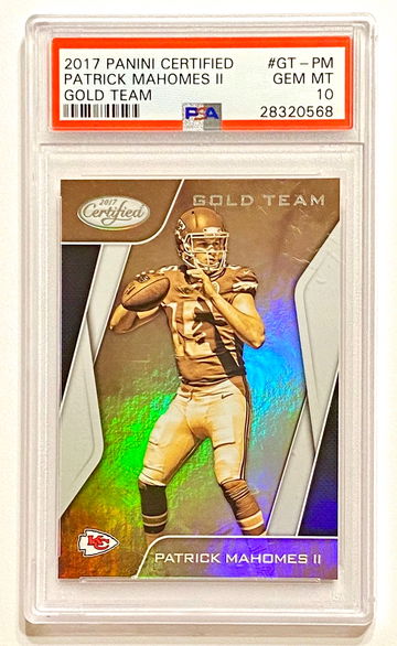 2017 Panini Certified Patrick Mahomes II Gold Team Rookie PSA 10