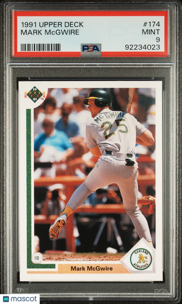 1991 Upper Deck Mark Mcgwire #174 PSA 9
