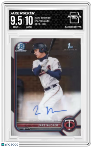 2022 Bowman Jake Rucker #CPA-JRK Chrome Prospect Auto Arena Club 9.5 Auto 10