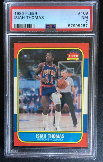 1986 Fleer Isiah Thomas #109 RC HOF PSA-7 NM