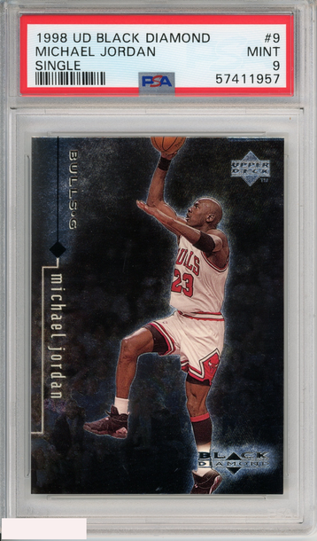 1998 UPPER DECK BLACK DIAMOND MICHAEL JORDAN #9 SINGLE HOF CHICAGO BULLS PSA 9
