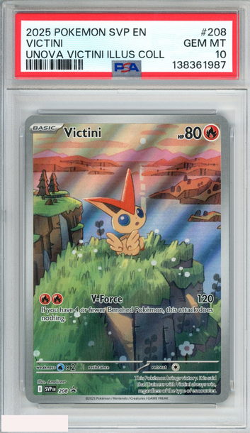 2025 POKEMON SVP BLACK STAR PROMO VICTINI #208 UNOVA VICTINI ILLUS COLL PSA 10