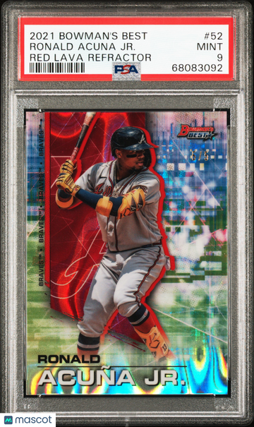2021 Bowman's Best Ronald Acuna JR. #52 Red Lava Refractor PSA 9