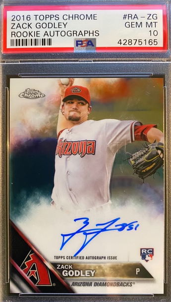 Zack Godley 2016 Topps Chrome Auto PSA 10