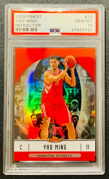 2006-07 Topps Finest Refractor Yao Ming PSA 10 POP 24