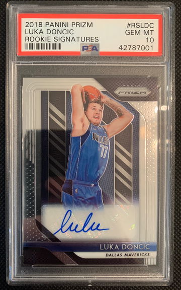 2018 Panini Prizm Luka Doncic RC Auto PSA 10 Rookie Signatures