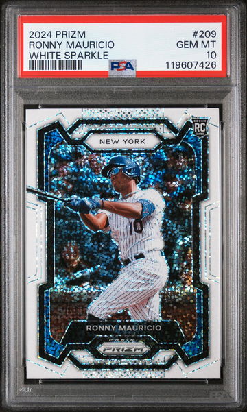 2024 Panini Prizm White Sparkle Ronny Mauricio #209 RC PSA 10