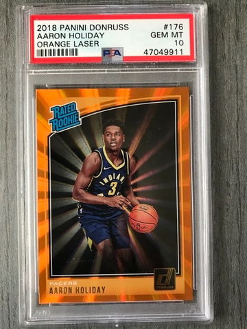 2018 Aaron holiday rookie donruss orange laser psa 10