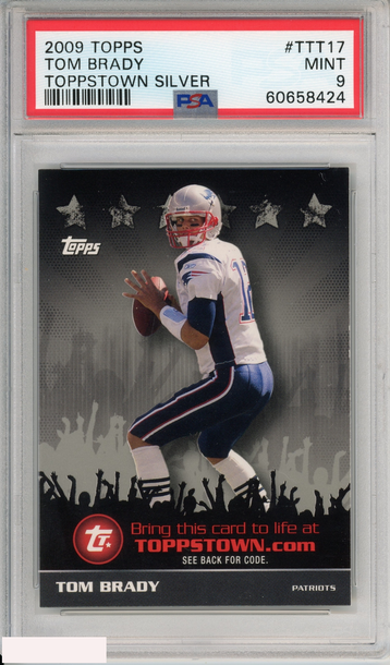 2009 TOPPS TOM BRADY #TTT17 TOPPSTOWN SILVER NEW ENGLAND PATRIOTS PSA 9 MINT