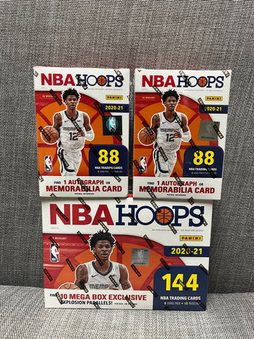 2020-21 NBA Hoops Blaster and Mega Box Lot - 2 Blaster and 1 Mega