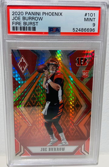 2020 Panini Phoenix Fire Burst Joe Burrow #101 PSA 9 Cincinnati Bengals 