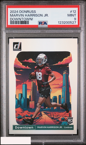 2024 PANINI DONRUSS DOWNTOWN! MARVIN HARRISON JR #12 ROOKIE RC PSA 9 MINT