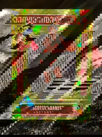 2023-24 Panini Phoenix SCOTTIE BARNES #’d/175 Temple Men Yellow Cracked Ice #23