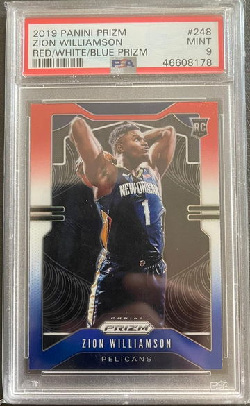 2019 PANINI PRIZM ZION WILLIAMSON RWB PSA 9