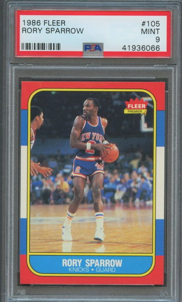 1986 Fleer RORY SPARROW #105 PSA 9 MINT