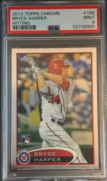2012 Topps Chrome Bryce Harper Rookie #196 Hitting PSA 9 MINT