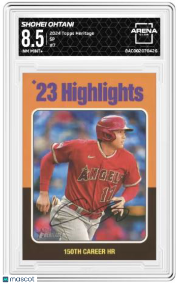 2024 Topps Heritage 150th Career HR (Shohei Ohtani) SH, SP #7 Arena Club 8.5