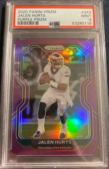 2020 Panini Prizm Purple 009/125 Jalen Hurts PSA 9 #343