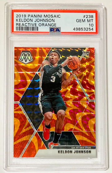 Keldon Johnson 2019 Panini Mosiac Reactive Orange Rookie RC #238 PSA 10 GEM MINT San Antonio Spurs