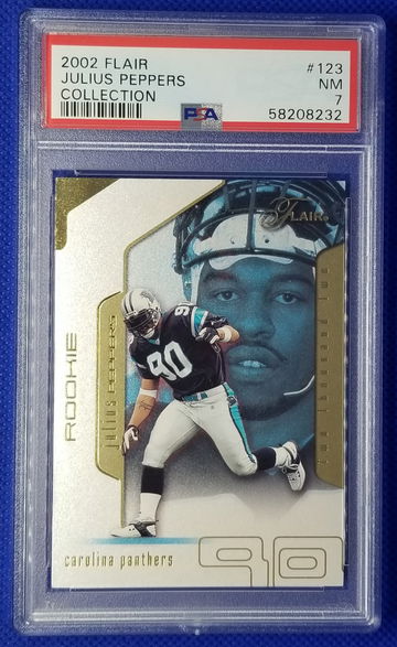 2002 Fleer Flair Julius Peppers Gold Rookie PSA 7 numbered /50 Panthers Bears Packers
