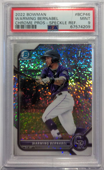 2022 Bowman Chrome Warming Bernabel Speckle Refractor /299 PSA 9