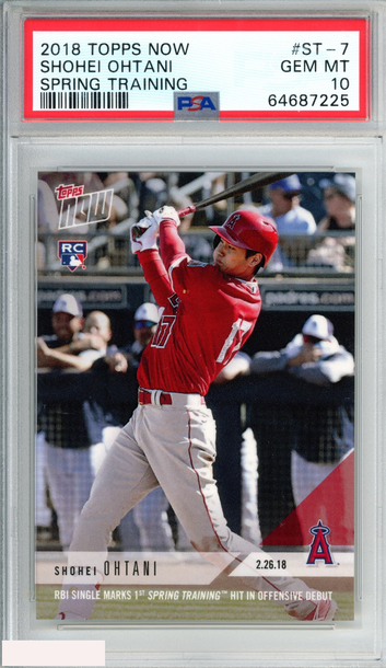 2018 TOPPS NOW SPRING TRAINING SHOHEI OHTANI #ST-7 ROOKIE RC PSA 10 GEM MT