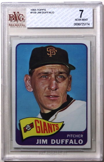 1965 Topps #159 Jim Duffalo BVG 7 NEAR MINT
