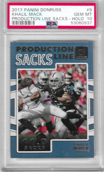 2017 Donruss Khalil Mack Production Line Sacks - Holo PSA 10