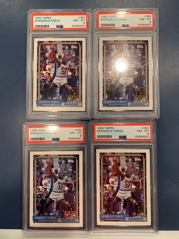 4x Psa 8 Shaquille O’Neal 1992 Topps 362