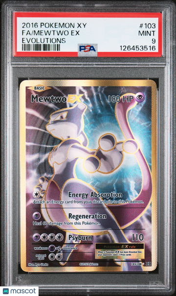 2016 Pokemon Xy Evolutions Mewtwo EX Fa Evolutions PSA 9 #103