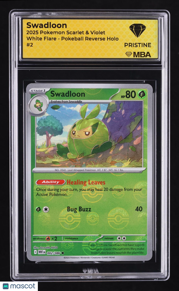 2025 Pokemon Scarlet & Violet White Flare Swadloon Reverse Holo MBA 10 #2