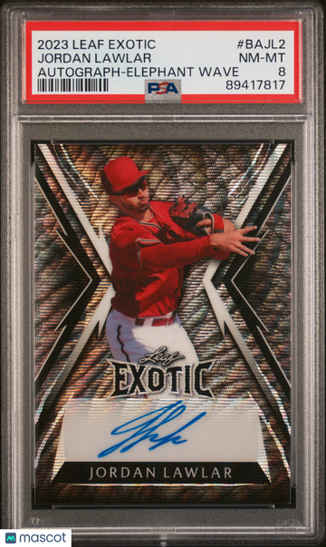 2023 Leaf Exotic Autographs Jordan Lawlar #BAJL2 Elephant Wave PSA 8