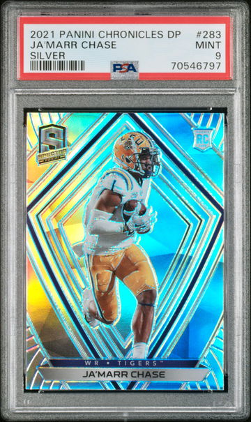 2021 Panini Chronicles Spectra Ja'Marr Chase Silver Holo Rookie RC PSA 9 MINT SP