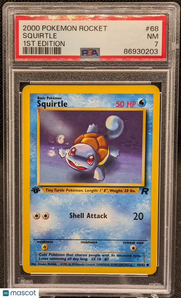 2000 Pokemon Rocket Squirtle #68 1st Edition PSA 7