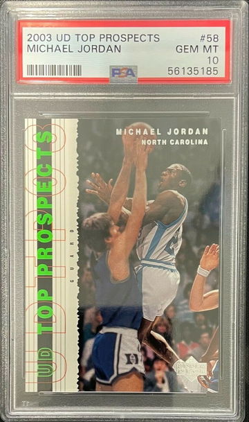 2003 Upper Deck UD Top Prospects 58 Michael Jordan University of North Carolina UNC Tar Heels PSA 10 Gem Mint