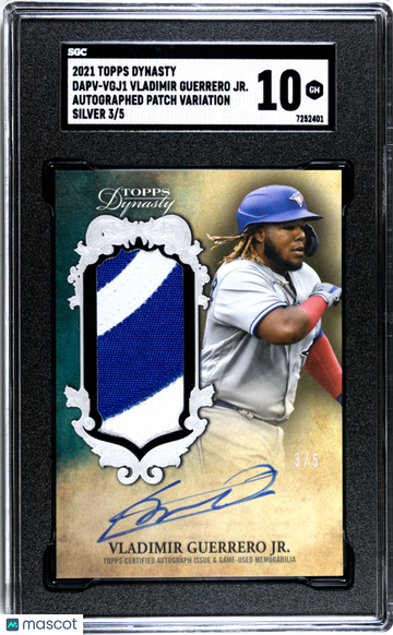 2021 Topps Dynasty Vladimir Guerrero JR. #DAPV-VGJ1 Autograph Patch Var. Silver SGC 10
