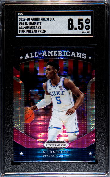 2019-20 Prizm Draft Picks Pink Pulsar Prizm #62 RJ Barrett RC SGC 8.5