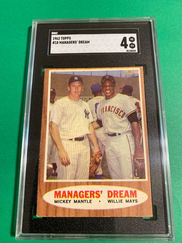 1962 Topps Managers Dream Mickey Mantle Willie Mays