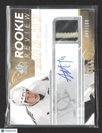 2008-09 SP Authentic Jordan Staal #RR - JS Patch Short Print Rookie Authentic Upper Deck