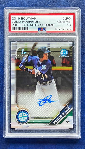 JULIO RODRIGUEZ - 2019 Bowman - Chrome prospect auto - Base auto PSA 10