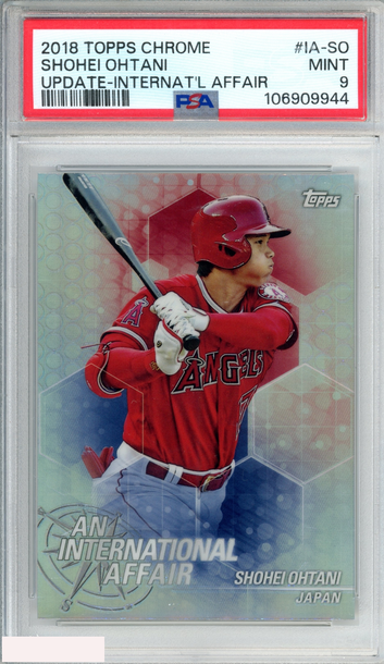 2018 TOPPS CHROME UPDATE INTERNATIONAL AFFAIR SHOHEI OHTANI #IA-SO ROOKIE PSA 9