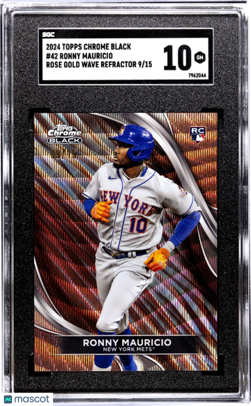 2024 Topps Chrome Black Ronny Mauricio #42 Rose Gold Wave Refractor SGC 10