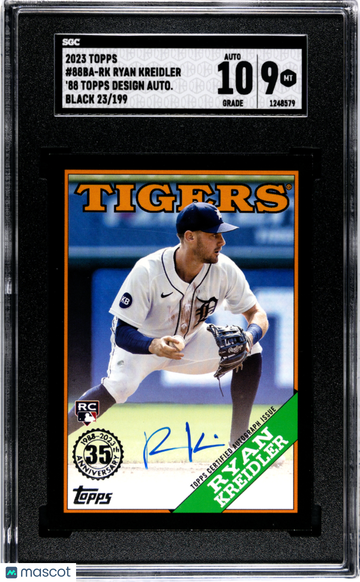 2023 Topps Ryan Kreidler #88BA-RK '88, Autograph Black /199 SGC 9 Auto 10