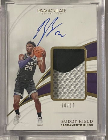 2018-19 Immaculate Buddy Hield On-Card Auto Shoe Relic! Numbered 10/10