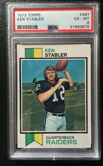 1973 Topps Ken Stabler HOF RC #487 PSA-6 EX-MT